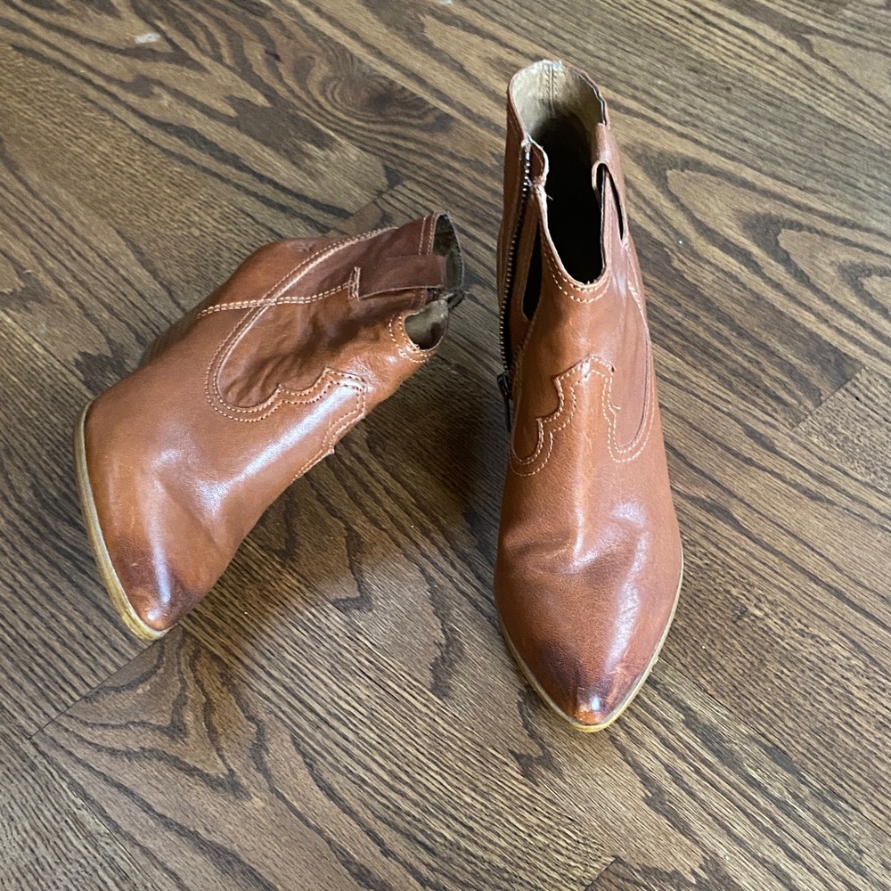 Frye Brown Leather Ankle Boots